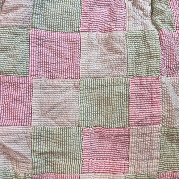 Izod Golf Plaid White Pink Green Seersucker Women's size 6 Skort Skirt - Picture 4 of 9